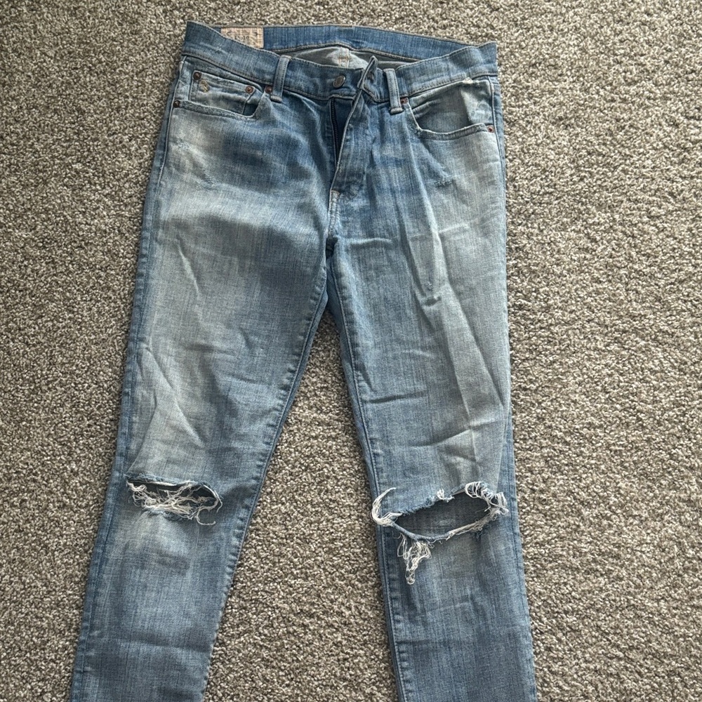 Ralph Lauren  Light Blue Ripped Skinny Jeans